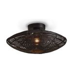 Good&Mojo Plafonnier Tanami Rattan Noir | Convient pour 1x E27 