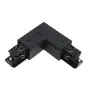 Connecteur triphasé d'angle Terre externe 90D - Noir