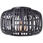 Brilliant Boisrow Plafonnier Métal Bambou Noir Bois | 320mm - Convient pour 1x E27