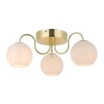Nordlux Franca Plafondlamp Metaal en Glas Messing | 130mm - Geschikt voor 3x E14