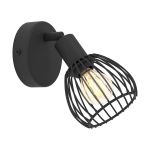 Eglo Wandlamp Sonni Staal Zwart | IP20 - Geschikt voor 1x E14