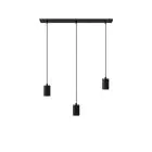 Calex Retro Pendelarmatuur Cordset Rechthoekig Metaal Zwart  |incl. kabel 2 Meter - Geschikt voor 3xE27